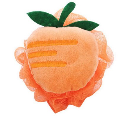 Cepillo para baño de bebé de algodón de dibujos animados suave esponja de baño de bebé en polvo Puff lindos niños recién nacidos producto de ducha infantil frotando bolas de toalla: Orange