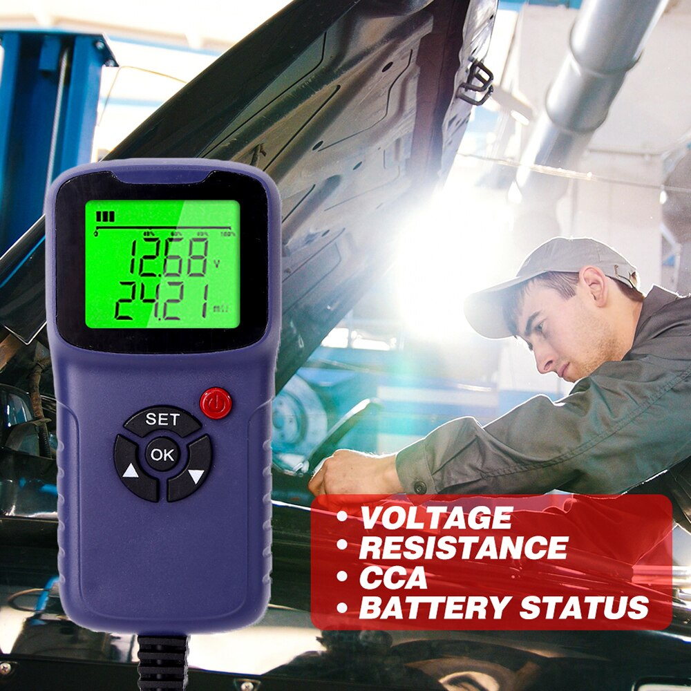 Car Battery Charger Tester Analyzer 12V 2000CCA Battery Voltage Test Charge Circuit Charge Tester Automatic Diagnosis