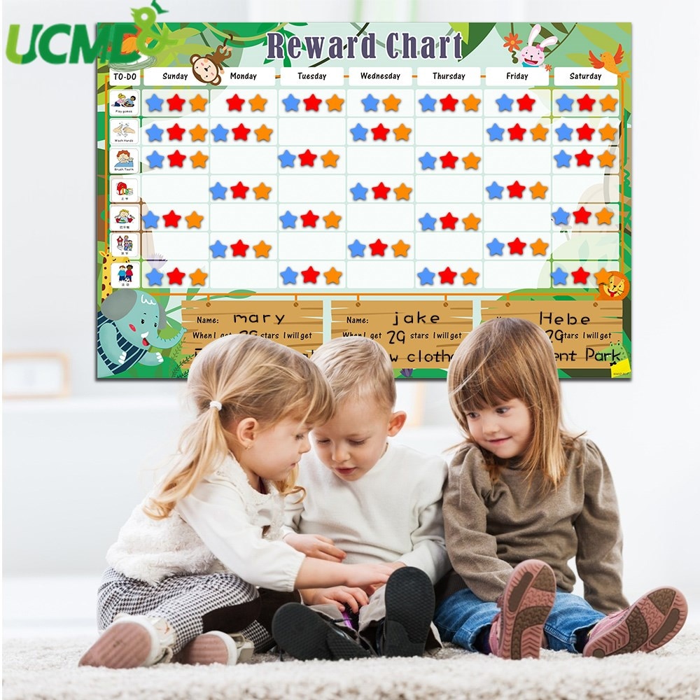 Magnetische Zeit Zeitplan Kalender Verantwortung Diagramm Verhalten Lästige Pflicht Belohnung Diagramm für Mehrere freundlicher Pädagogisches Entwicklungs Spielzeug
