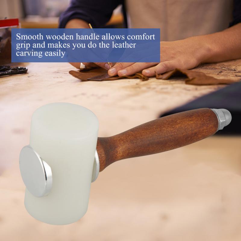 Lederhandwerk-Hammer Mit Holzgriff & Nylonkopf – Ideal Zum Stempeln, Schnitzen & Nähen Von Leder
