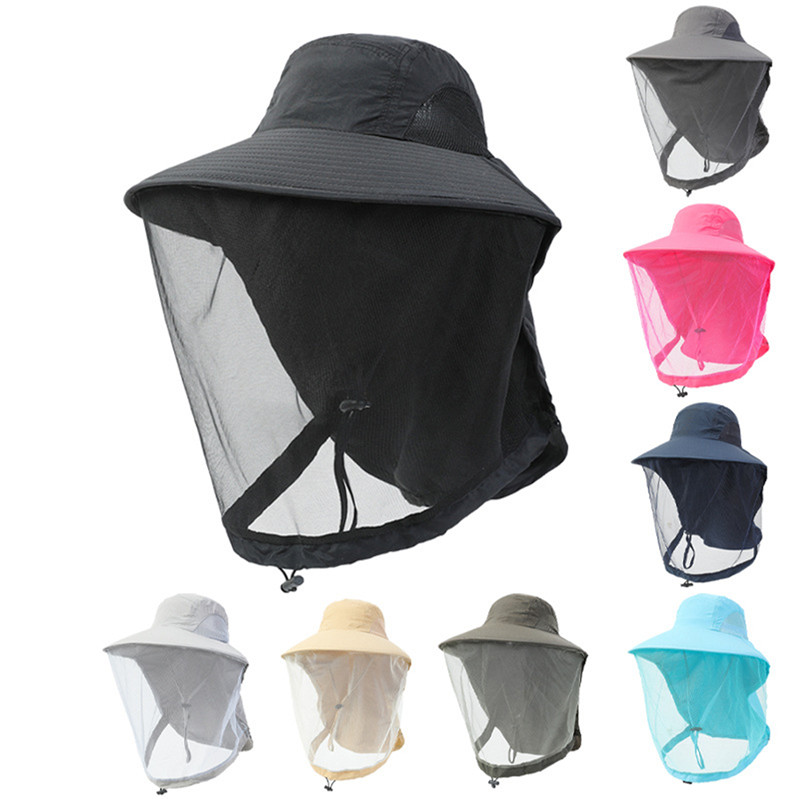 Outdoor Fishing Cap Anti Mosquito Insect Hat Fishing Hat Bug Mesh Head Net Face Protector Camping Hats Fishing Cap