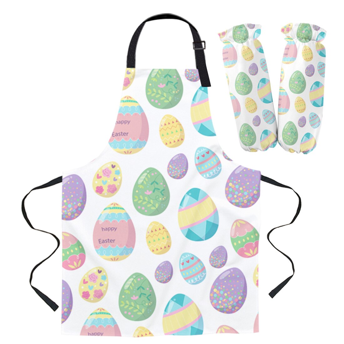 Petit mignon heureux oeufs de pâques cuisine tabliers Kit unisexe dîner fête cuisson bavoir pinabefore nettoyage tablier manchon gants de cuisson