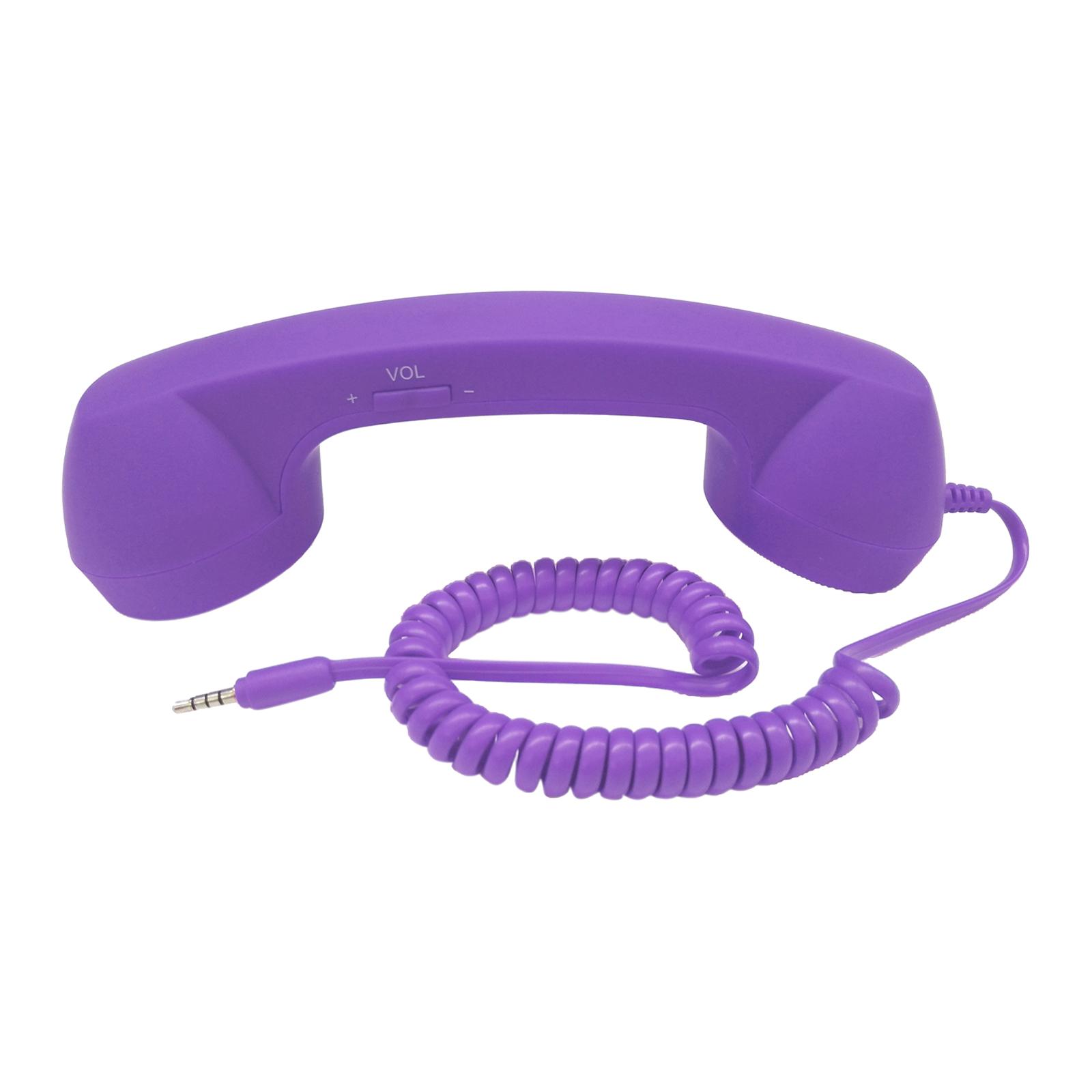 Cornetta telefonica retrò 3.5mm,  mini elegante ricevitore per chiamate telefoniche microfono altoparlante per: Viola