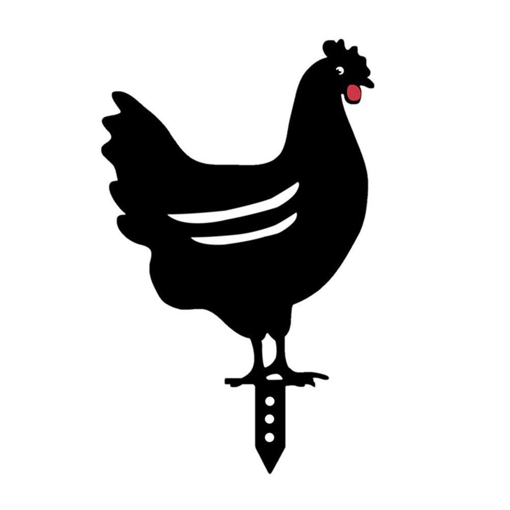 Kip Familie Hen Tuin Decoratie Acryl Hollow Out Kip Familie Tuin Standbeeld Achtertuin Gazon Stakes Kip Yard Art #38: A