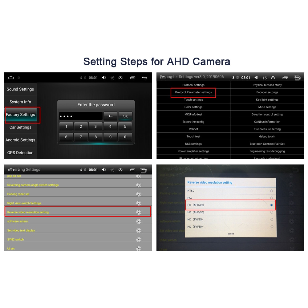 HANGXIAN AHD Car camera universal rear view camera 1080P reverse camera night version parking camera for car radio