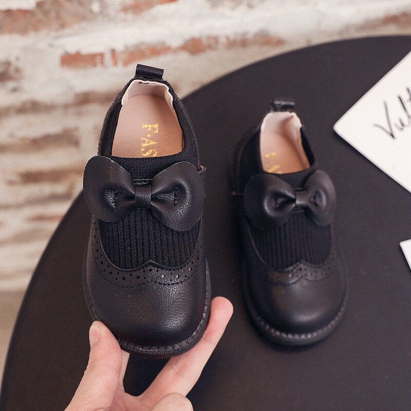 Efterår piges gummi martin støvler tennis sko småbørn prinsesse læder sko koreansk sløjfe børns sneakers zapatillas