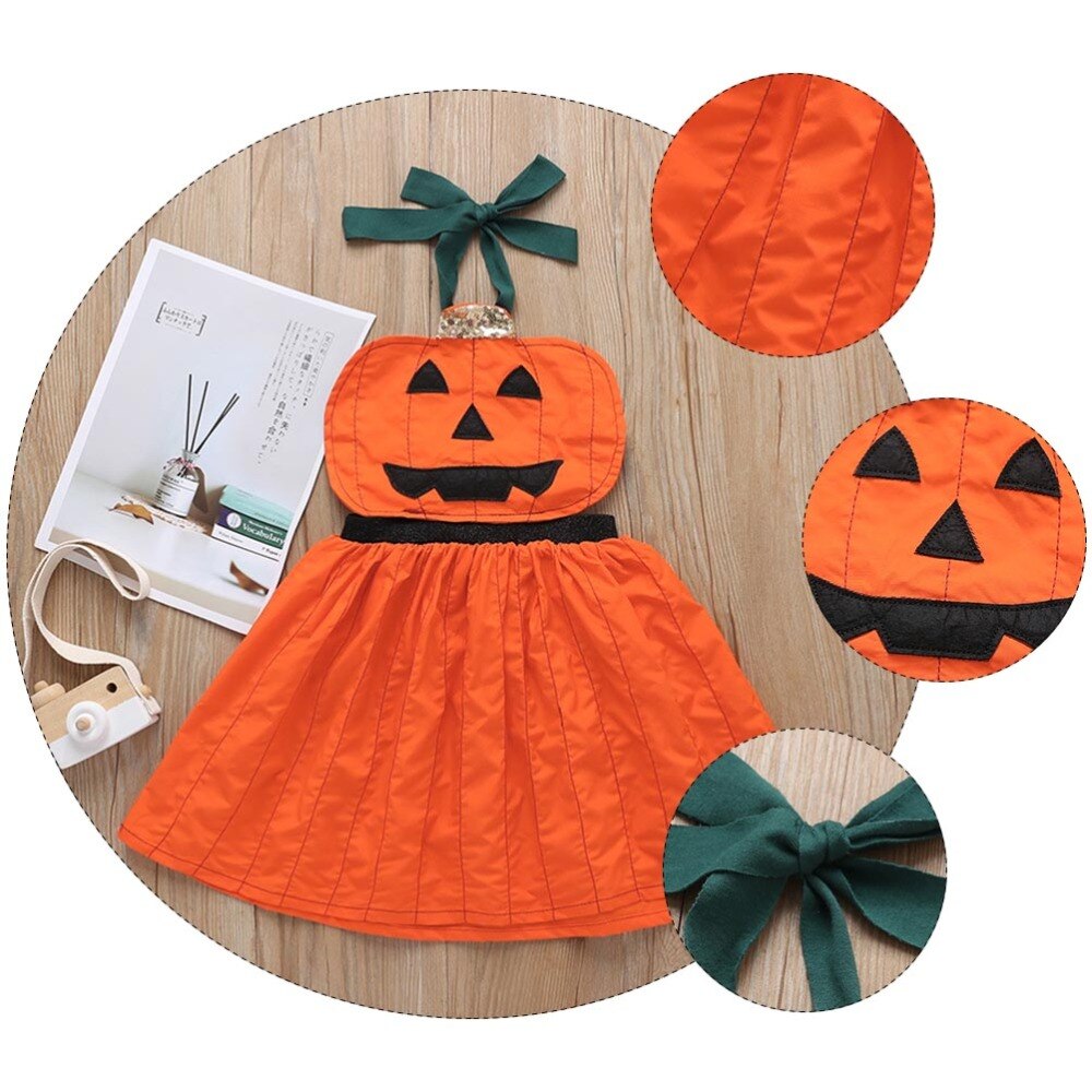 Halloween Pumpkin Children One-Piece Dress (Height 90cm)