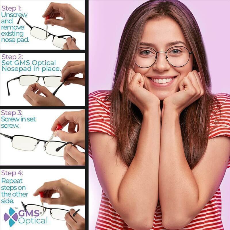 10 plaquettes nasales souples antidérapantes pour lunettes, en Silicone, avec sangle en forme de U, pont nasal à vis