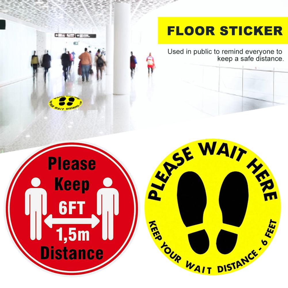 In-stock Keep Distance Stickers Floor Social Distancing Stickers Line Crowd Control Decals Stickers For Supermarkets Banks