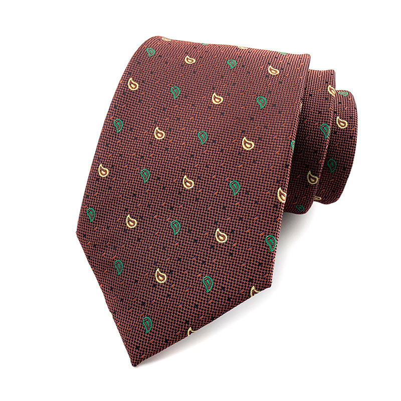 Corbata de lujo de 8CM para hombre, corbatas a cuadros de lunares para hombre, novio, padrino de boda, tejido Jacquard, Ascot, accesorios formales para de negocios: Rojo