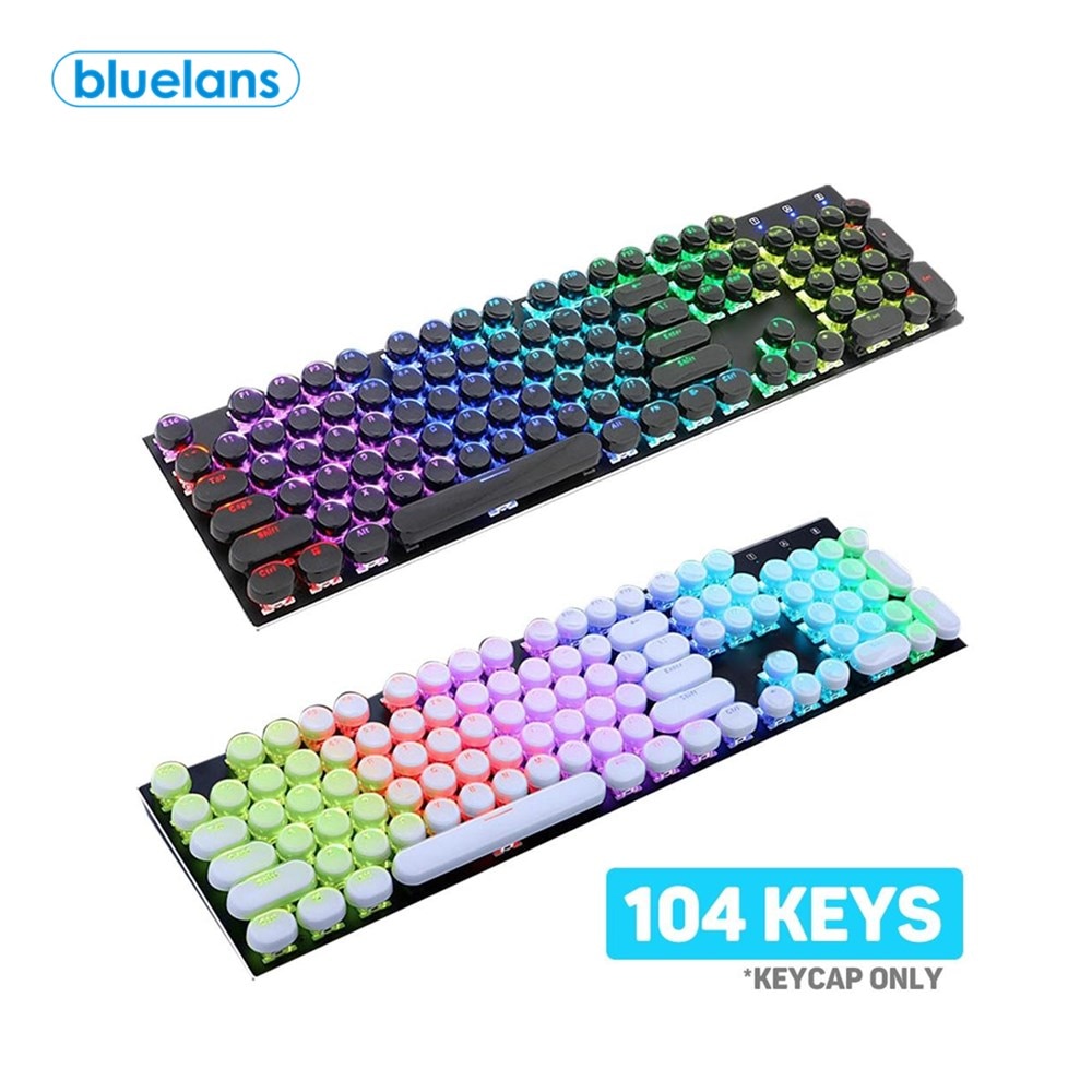 104Pcs/Set Translucent Key Cap Cover Mechanical Keyboard Keycaps Replacement