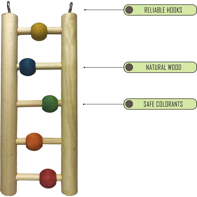 Parrot Toy Set - Hanging Parrot Swing - Wooden And Metal Parrot Swing - Medium Small Parrot Swing Toy - Bird Cage Che