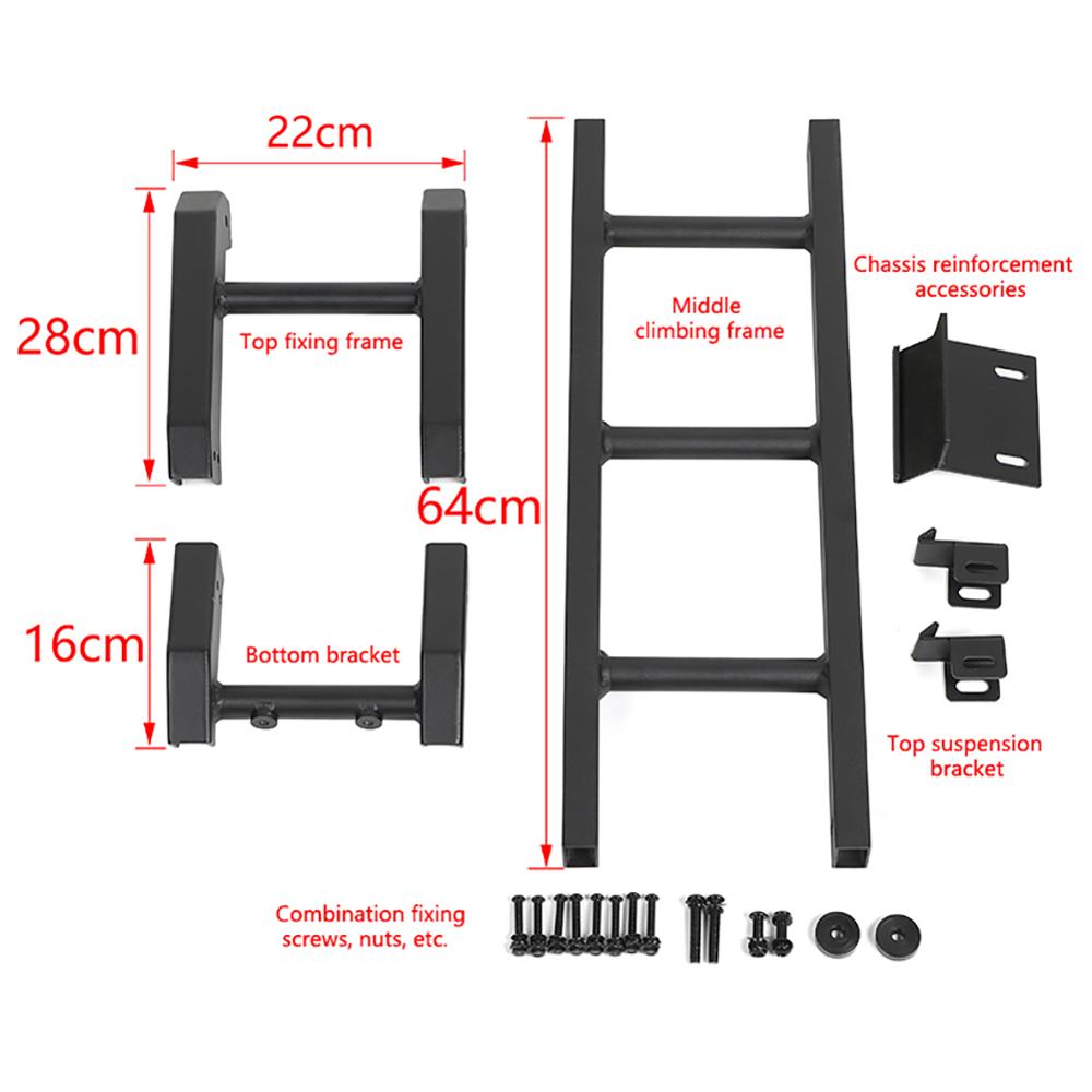 Tailgate Ladder Kit Metal Stairs Ladder Protective Frames for Suzuki Jimny JB74 Car Rear Door Tailgate Ladder Vehicle Roof Stair