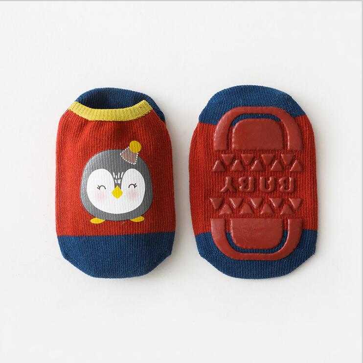 Baby Socks With Rubber Soles Infant Sock Newborn Spring Autumn Children Floor Socks Anti Slip Soft Sole Sock: Red / L(3-5T)