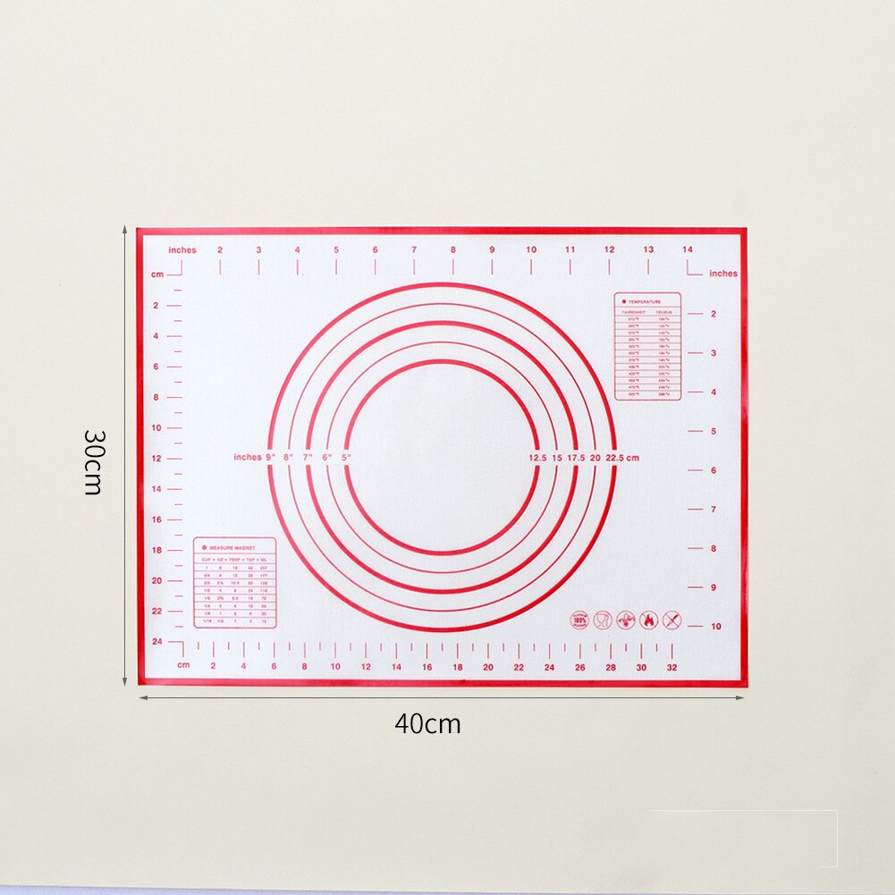 Mata do wyrabiania ciasta mata silikonowa do pieczenia Pizza ciasto Maker ciasto kuchnia łopatka grillowa gadżety pieczenia maty stołowe podkładka: 30x40cm Red