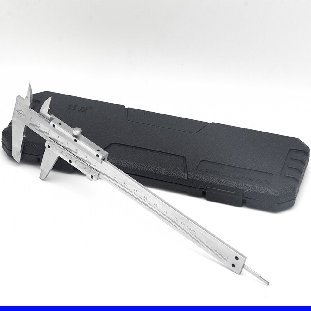 High Precision Stainless Steel Vernier Caliper 0-150mm 6" 0.02mm Caliper Measuring Instrument Construction Measuring Tool: With box 150mm