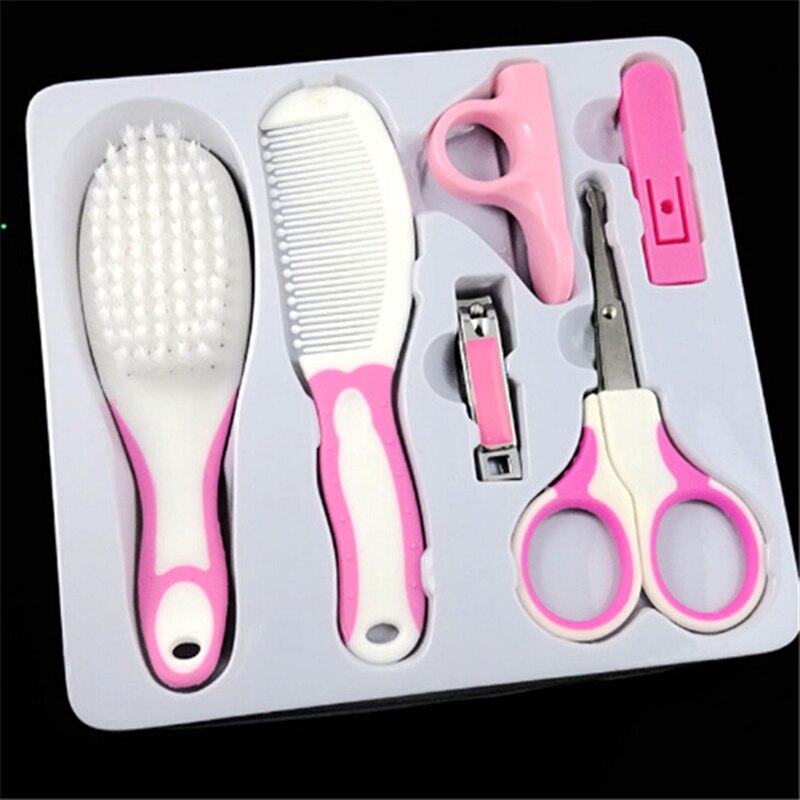 Baby Pak Baby Dagelijkse Verzorging Set Baby Nail Care Kam Borstel Set Ronde Cutter Hoofd Schaar En Pincet nail Plastic Print