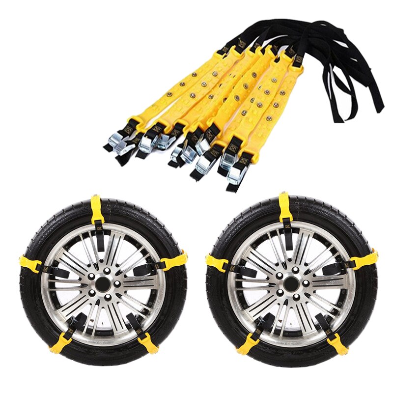 MMDOCO Sneeuwkettingen, 10 stuks motorbanden, ketting, skid, winter sneeuw, banden, kabelbinders, verstelbare antislip kettingen, herbruikbaar voor motorfietsen (wielen
