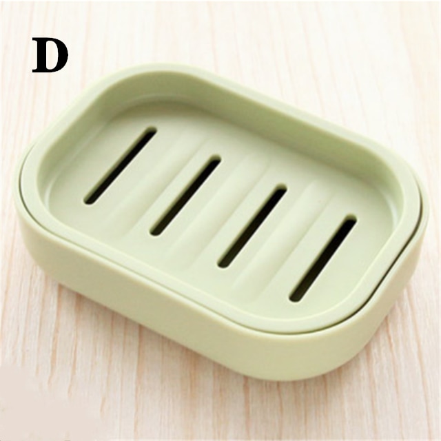 Dubbellaags Zeepbakje Met Deksel Huishoudelijke Douche Toilet Afvoer Zeepbakje Creatieve Reizen Draagbare Container Zeepbakje Houder: green  D