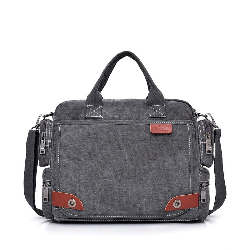 Lederen Aktetassen Mannen Laptop Aktetas mannen Canvas Messenger Schoudertas Mens Crossbody Sling Aktetas Tassen Satchel