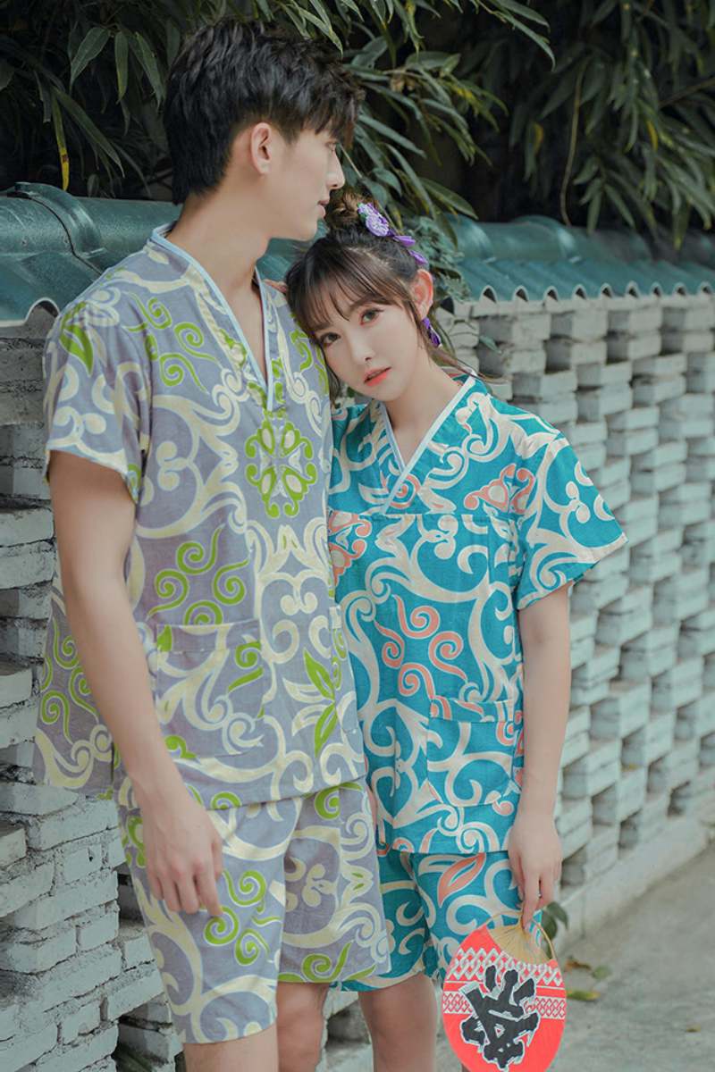 Été Khan vêtements à la vapeur femmes coton haut de gamme couples enfants grande taille hommes massage sauna vêtements maison pyjamas