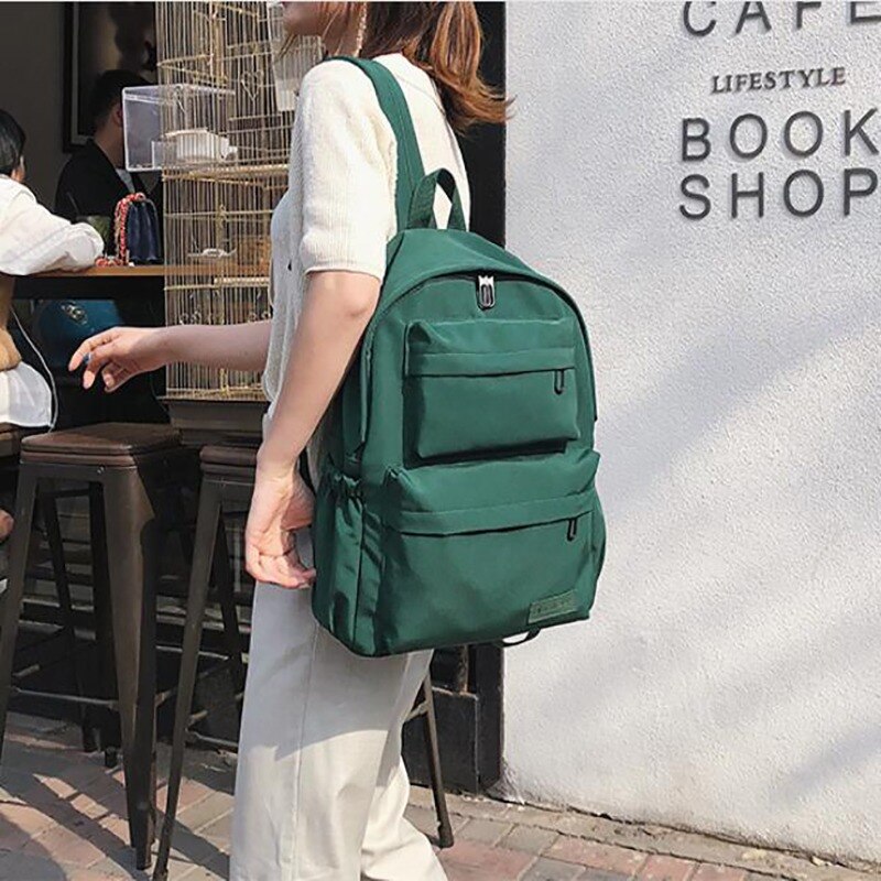 Women Teenager Backpack Boys Girls Marble Stone Print Backpack Rucksack Canvas Shoulder Bag School Backpack Mochila Feminina: Green Canvas 4