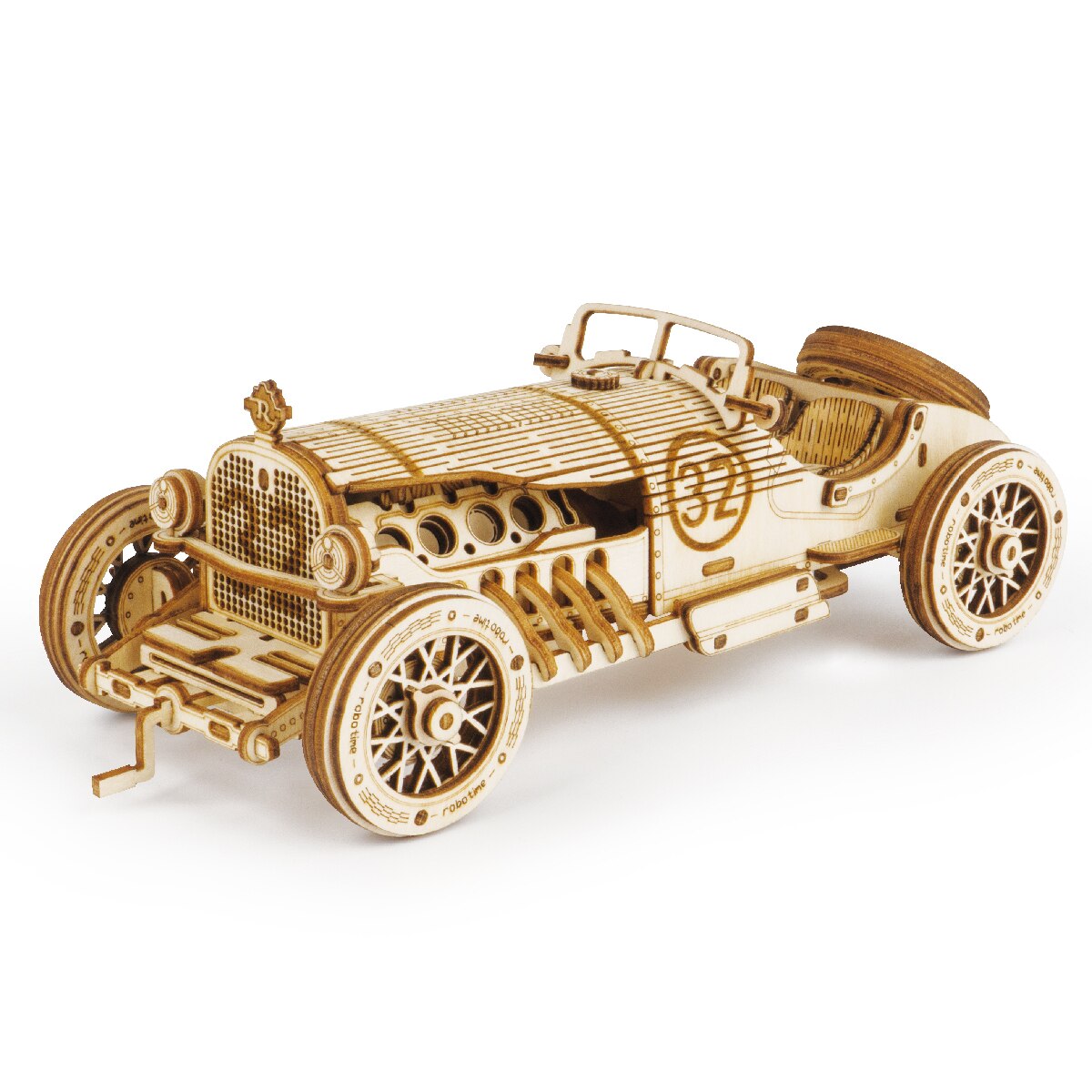 Robotime Rokr DIY ruchomy pociąg parowy, samochód, Jeep drewniany Model klocki do budowy zestawy montaż zabawki prezent dla dzieci dorosłych Dropship: MC401 Grand Prix Car
