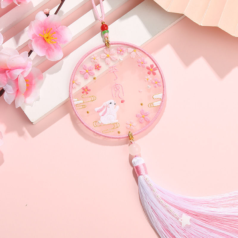 Ricamo fai da te nappa coppia materiale fatto a mano borsa punto croce Omamori ping un Fu gioielli in maglia ciondolo regalo