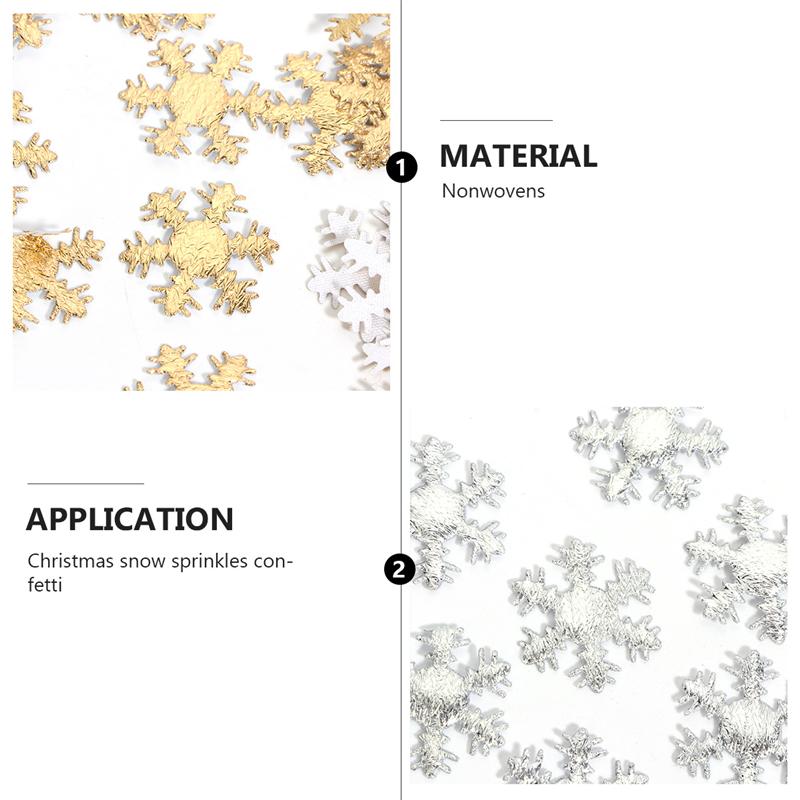 200Pcs Snowflake 3D Stof Confetti Gouden Zilveren Christmas Party Decoratie Diy Opknoping Hanger Ornament