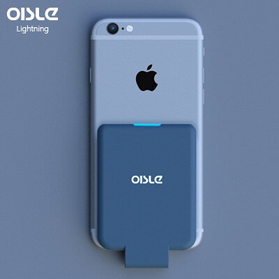 Oisle mini clipe de volta bateria para iphone 12 11x7 8 6 plus se xs max xr se2 magro backup externo caso carregador de bateria power bank: IOS-4500mah-Blue