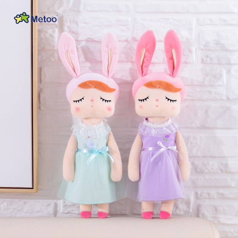Metoo juguetes de peluche vestir a muñecas Angela con muñeca con vestido de conejo lindo ensueño chica para niños Dressup muñeca