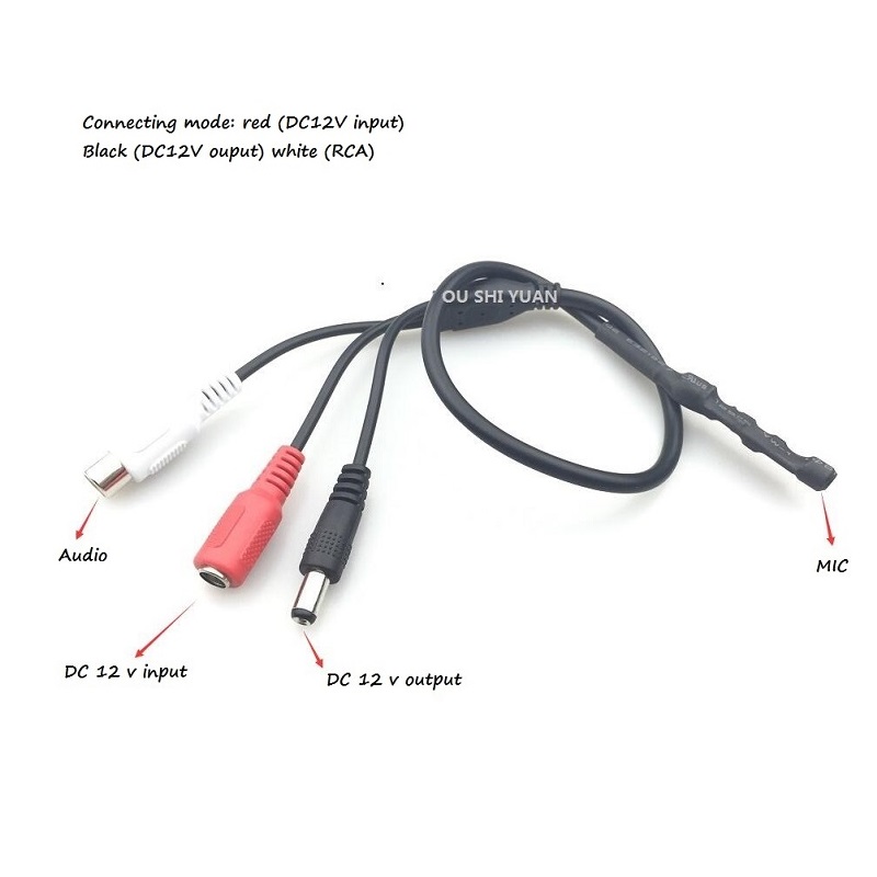 Nadzór CCTV mikrofon RCA mikrofon monitor dźwięku odbiór dźwięku