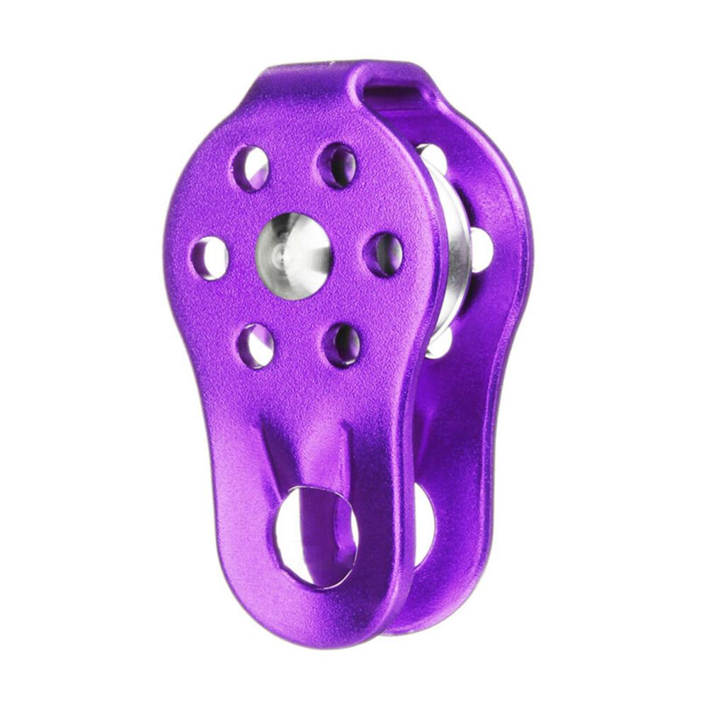 Aluminum Alloy Single Rope Outdoor Mountaineering Climbing Cave Pulley Fixed Single Pulley Crossing Rescue Cave Hoisting Pulley: Purple 
