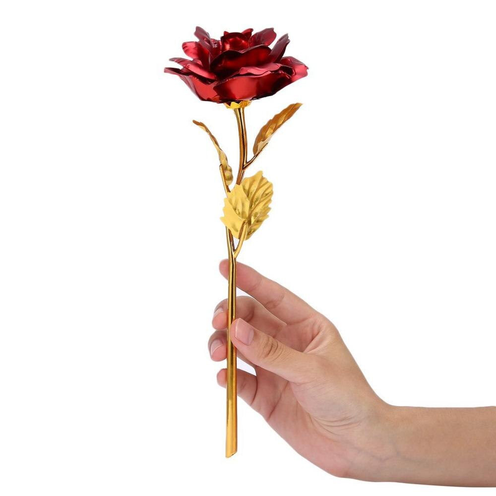 24k Gold Foil Plated Rose Lasts Forever Rose for Lover's Wedding Christmas Day: 2