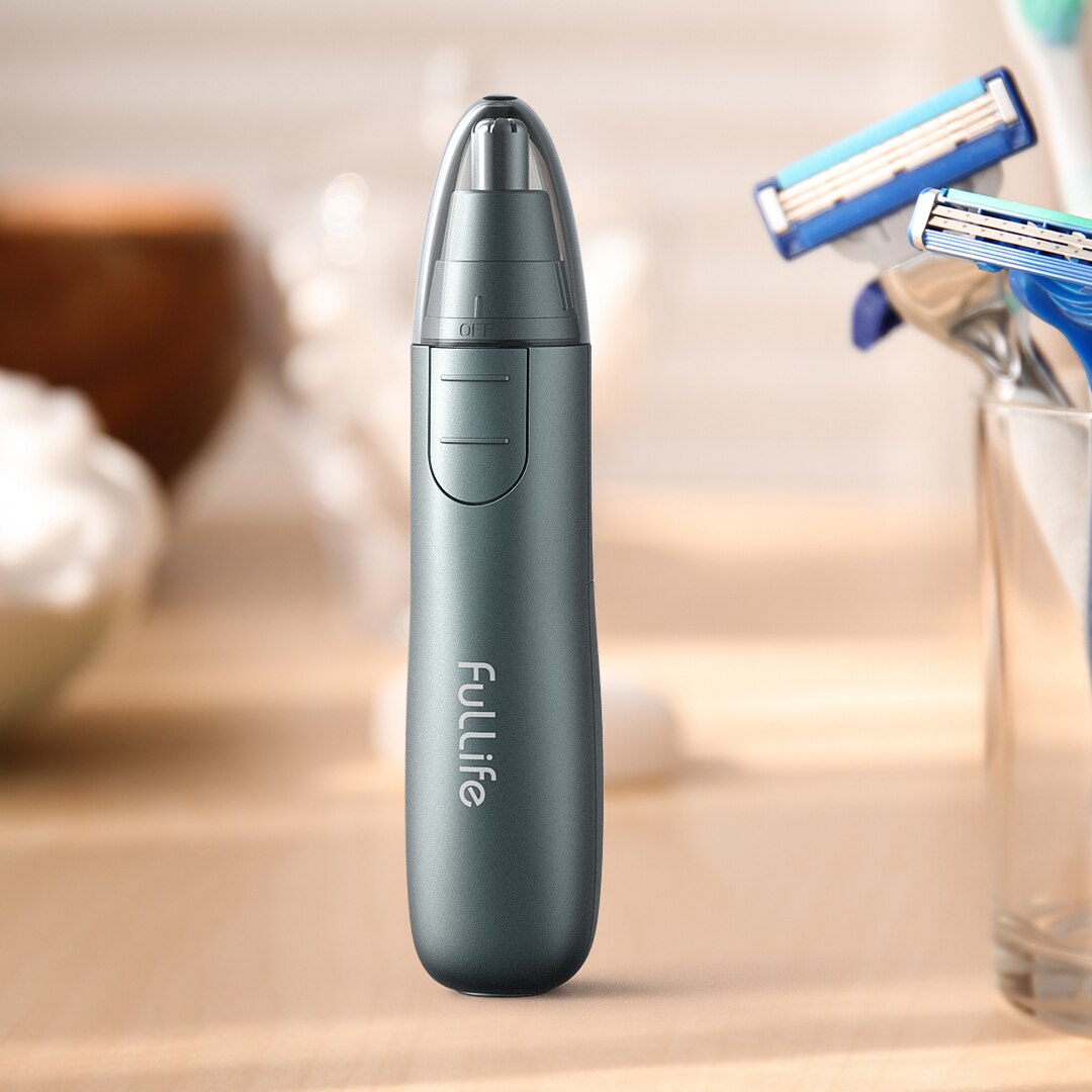 Tondeuse électrique pour nez et oreilles, rasoir rotatif à 360 °, épilation rapide et sûre, Kit de soins du visage durable pour hommes et femmes: Navy blue