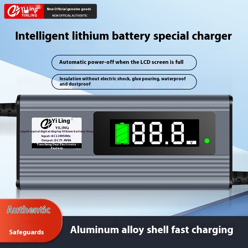 54.6v 8a litiumjon 20s litiumjonbatteri elbilladdare aluminiumskal 48v 60v 10a 8a 71.4 snabbladdning 3 tre fyra hjul