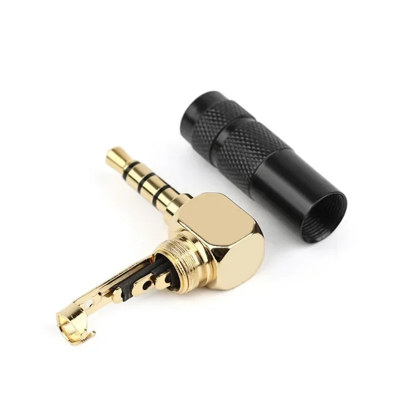 Conector Jack 3,5mm 90 grados para soldar 1/8 "3 4 polos conector de auriculares conector de Audio ángulo recto chapado en oro 3,5 electrónica de consumo