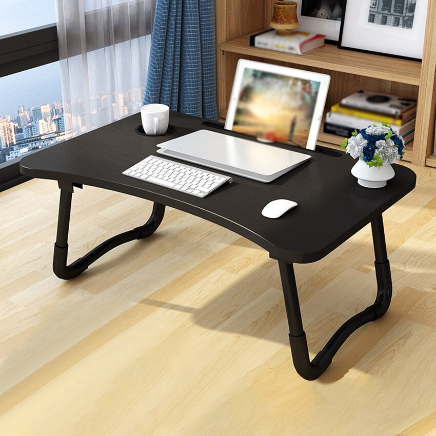 60X40X28Cm Bed Bureau Met Card Slot Bekerhouder Opvouwbare Laptop Computer Tafel Notebook Stand Bed sofa Kleine Studie Tafel