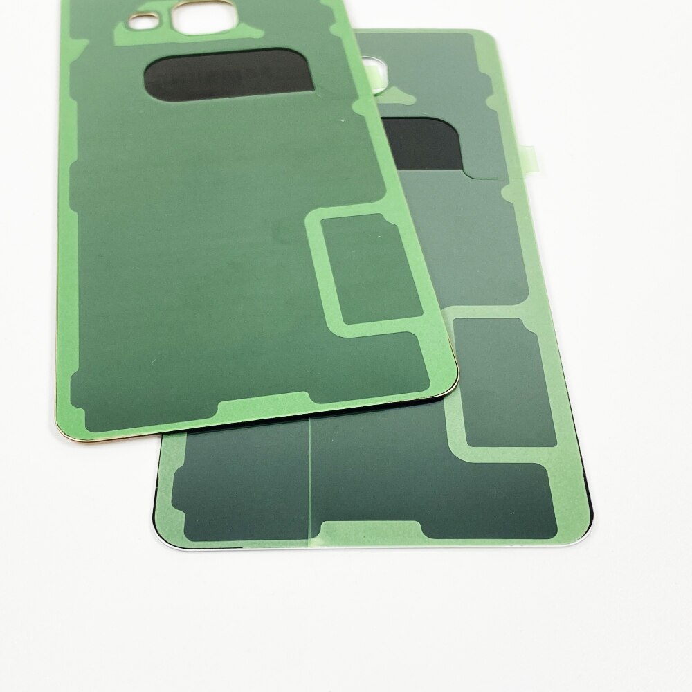 Do SAMSUNG Galaxy A3 A310 A5 A510 A7 A710 A9 A910 2016 powrót pokrywa baterii obudowa drzwi tylna szklana obudowa Shell naklejki samoprzylepne