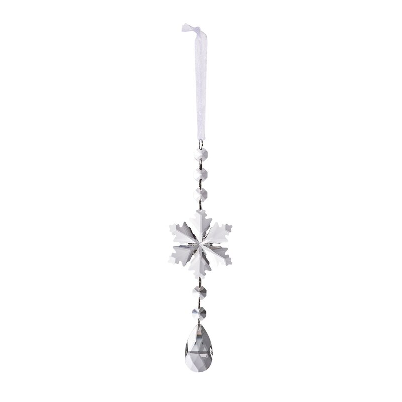 Weihnachten Kristall Schneeflocke Ornament Weihnachten Baum Hängen Anhänger Auto Dekoration T5EB: 2