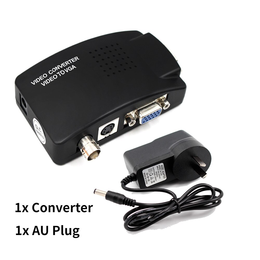Bnc converter vga s-video naar vga video adapter converter voor digitale harde schijf videorecorder computer laptop naar tv projector: Met au-stekker