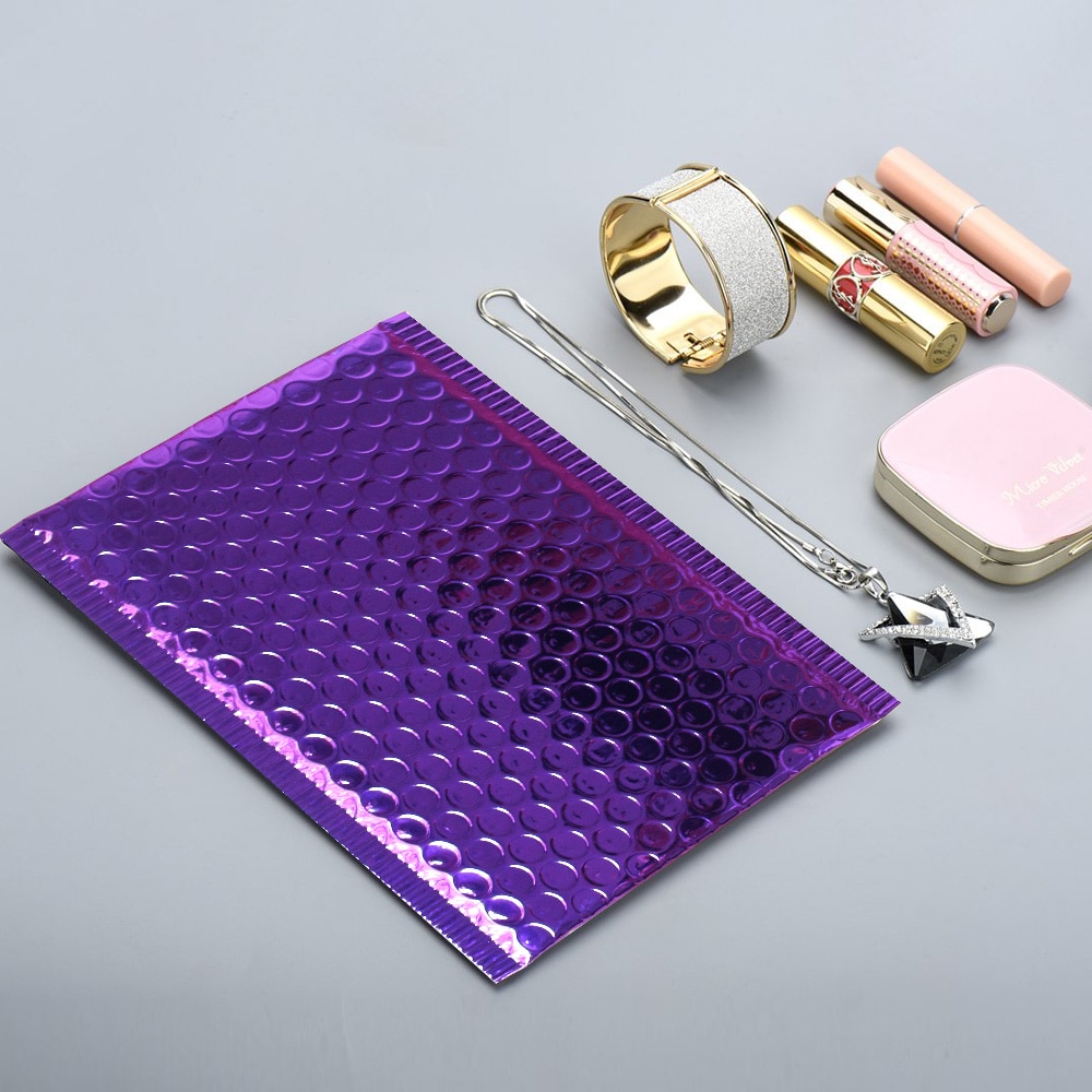 Speedy Mailers 10PCS Purple Poly Bubble Mailers Aluminum Foil Bags Padded Envelopes Self Seal Bubble Envelope Mailer