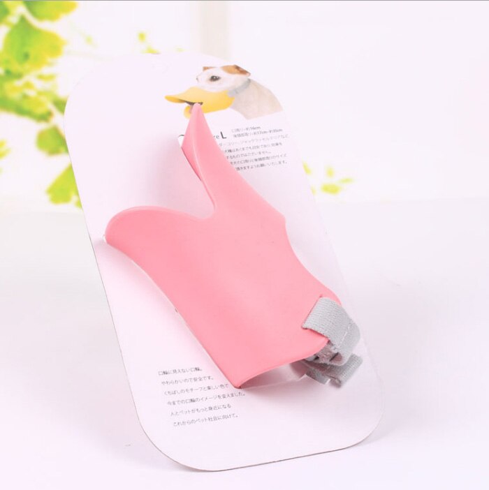 Hondenmuilkorf siliconen schattige eendenmondmasker snuit blaf bijtstop kleine hond anti-bijt maskers voor hondenproducten huisdieraccessoires: Rood / Ik