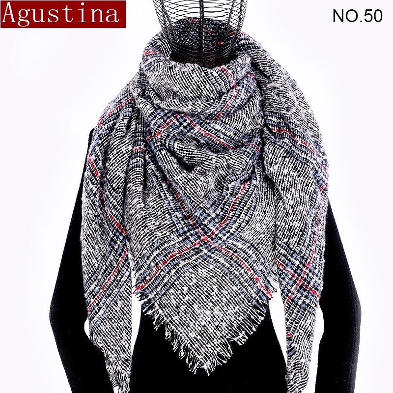 Vrouwen Plaid Sjaal Winter Kasjmier Tartans Sjaal Poncho Driehoek Sjaals Luxe Capes Pashmina Dames Sjaals Womens Shaws
