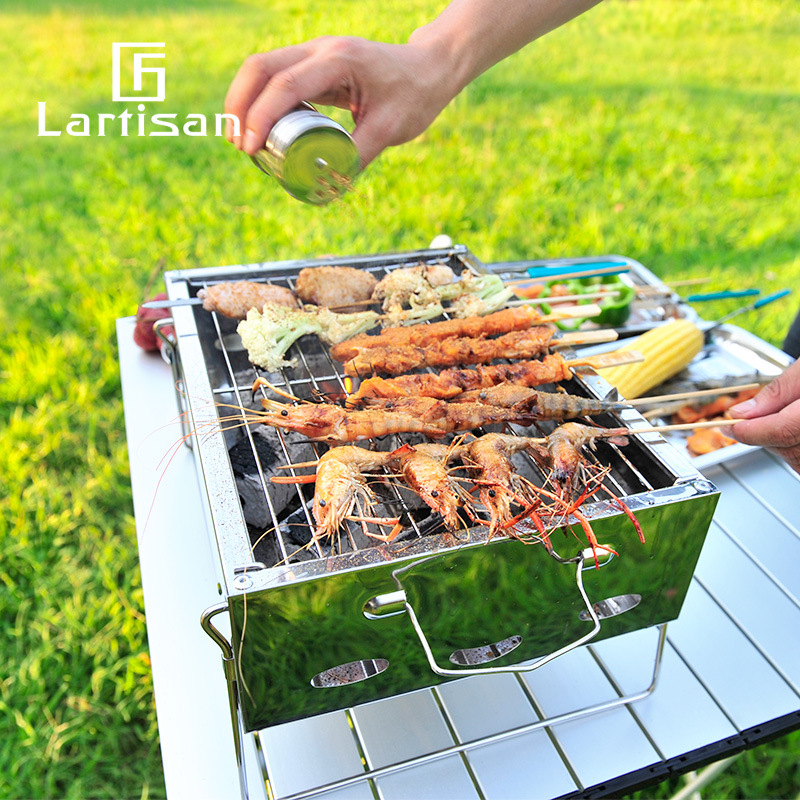 Direct Verdikte Rvs Barbecue Grill Outdoor Folding Barbecue Grill Houtskool Bbq Barbecue Grill Bbq Draagbare Grill