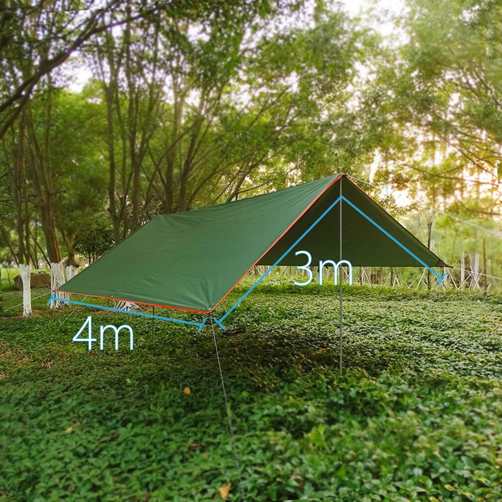 5X3M 4X3M Tarp Tent Luifel Waterdicht Schaduw Ultralight Tuin Luifel Zonnescherm Outdoor Camping Strand zon Onderdak Hangmat Regen Vliegen: green