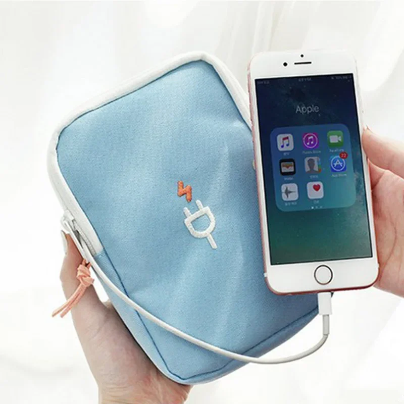Travel Gadget Organizer Bag Portable Digital Cable Bag Electronics Accessories Storage Carrying Case Pouch for USB Power Bank