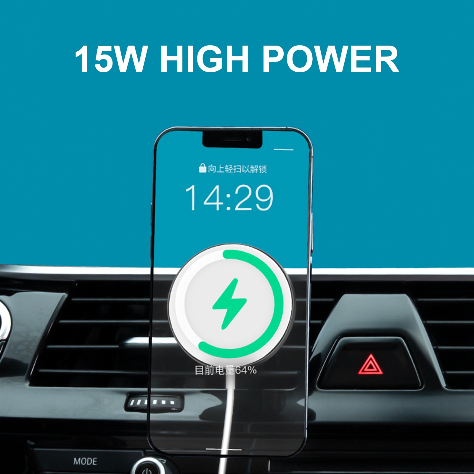 XWXELEC Kabelloses Auto Ladegerät Schnellladung Für IPhone 16/16 Pro/16
