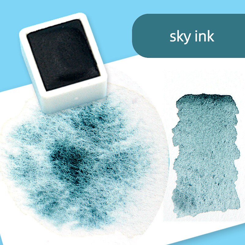 Super Vision Gelaagde Aquarel Pigment, Water Kleur Verf, Half Koekenpan Voor Tekening Verf, aquarel Aquarellen Art Leveranciers: Sky ink