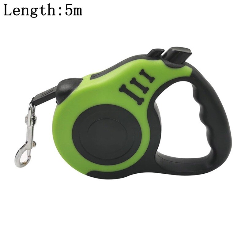 Versenkbare Hund Leine Automatische flexibel Hund Welpen Katze Zugseil Gürtel/5M Hund Leine Für Kleine Mittelgroße Hunde Haustier Produkte: Grün  5m